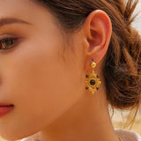 LIGHT LUXURY LACE HOLLOW TIGER EYE STONE EARRINGS_CWASC1683