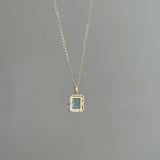 BLUE ZIRCON SQUARE STAR NECKLACE_CWAJE1254