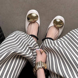 Vintage Buckle Mules For Women Closed Toe