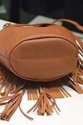 Cwab1570_Leisure Drawstring Tassel Bucket Shoulder Bag