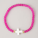 CROSS COLORED CRYSTAL HANDMADE BRACELET_CWMM3819