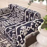 COTTON SOFA THROW BLANKET WITH GEOMETRIC PRINT_CWMM9645