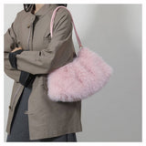 PLUSH FUR SHOULDER BAG WOMEN HANDBAG TOTE_CUAB00539