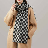 Wool Plaid Scarfthic Warm Unisex Winter Wrap_Cwasc1098