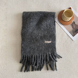 CHUNKY WOOL BLEND SCARF FOR WINTER SOLID COLOR_CWASC2361