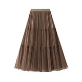 REVERSIBLE HIGH WAIST A LINE MESH MIDI SKIRT_CWBMS0339