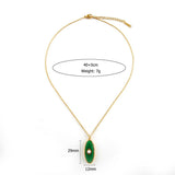 18K STEEL NECKLACE RING SET WITH AFRICAN JADE_CWMM8875