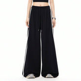 Sporty Wide-Leg Colorblock Relaxed Fit Pants
