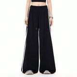 Sporty Wide-Leg Colorblock Relaxed Fit Pants