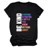 Trendy Womens Tee With Kindness Slogan