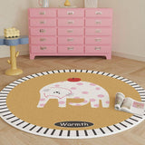 CUTE CARTOON ROUND RUG PLUSH FLOOR MAT FOR BEDROOM_CWMM7398