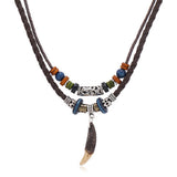 RETRO ETHNIC STYLE DOG TOOTH PENDANT NECKLACE_CWMM4577