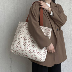 SIMPLE LOVE LAZY STYLE STUDENT CANVAS BAG_CWAB2152