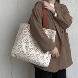 SIMPLE LOVE LAZY STYLE STUDENT CANVAS BAG_CWAB2152