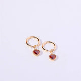 FASHION HEART ZODIAC BIRTHSTONE EARRINGS LUXURY_CWAJE5093