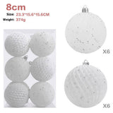 8CM 12PCS GLITTER XMAS BALL ORNAMENT SET_CWMM9871
