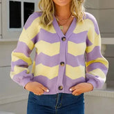 V-Neck Knit Short Trend Age Reduction Cardigan