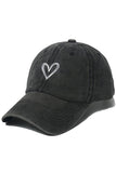SPRING SUMMER WASH HEART BASEBALL CAP SUN HAT CWAH0012