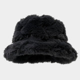 Faux Rabbit Plush Bucket Hat Women Winter_Cwah04622
