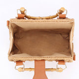 STRAW BEACH BAG WITH BAMBOO HANDLE FOR WOMEN_CWAB4694