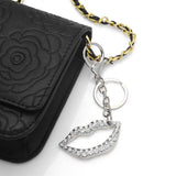 LIPS PENDANT METAL KEYCHAIN WITH DIAMOND BEZEL_CWAJE0960