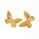 BUTTERFLY GOLD VINTAGE HOLLOW EARRINGS_CWAJE1378