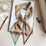 THIN SIMPLE GEOMETRIC LONG SILK HEAD SCARF_CWASC1521