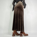 Vintage Brown Low Fanny Pack Velvet Skirt