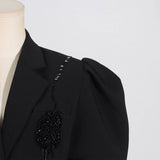 PUFF SLEEVE BLAZER SINGLE BUTTON SPRING STYLE_CWOCO1232