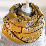 PRINTED TASSEL SHAWL BLANKET SCARF FOR OFFICE FALL_CWASC0191
