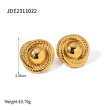 SIMPLE AND STYLISH 18K GOLD SPIRAL EARRINGS_CWASC1661