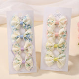 KIDS EMBROIDERED BOW HAIR CLIP SET HANDMADE_CWAHA6716