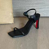 BLACK MINIMALIST SQUARE HEADED LADIES HEELS_CWSHH0021