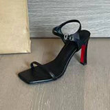 BLACK MINIMALIST SQUARE HEADED LADIES HEELS_CWSHH0021