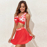 PRINTED CUTE SKIRT THREE PIECE SWIMSUIT_CWMW0324