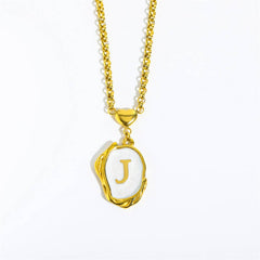 NEW 26 LETTERS OIL DROP THREE DIMENSIONAL NECKLACE_CWMM3756