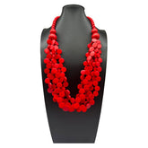 COLORFUL WOODEN BEADS MULTI LAYERED BEADED NECKLACE_CWMM4973