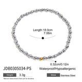 PUNK ROCK 18K GOLD BLACK SILVER BEADED BRACELET_CWAJE4810