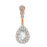 LARGE TEARDROP CZ BELLY RING FOR PIERCING_CWMM9243