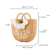 CUTE FUR BALL PORTABLE STRAW BAG_CWAB2101