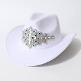 PINK SEQUIN WESTERN COWBOY HAT WITH RHINESTONES_CWAH3627