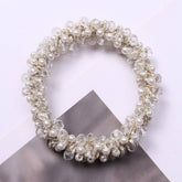 MINIMALIST PEARL CRYSTAL HAIR TIE STYLISH PONYTAIL_CWAHA6769