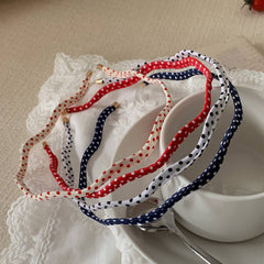 Polka Dot Wavy Thin Headband Daily Hairband_Cwaha07998