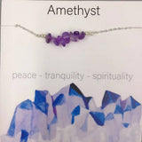 SILVER CHAIN NATURAL STONE NECKLACE WITH CARD_CWAJE1057