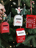 IRON PAINTED MAILBOX VINTAGE CHRISTMAS HANGING_CWMM9780