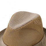 MENS SUMMER SUN PROTECTION MESH STRAW HAT_CWAH1464