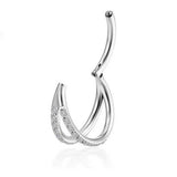 DOUBLE ZIRCON NOSE RING PIERCING JEWELRY_CWMM9540