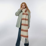 RETRO STRIPE FLEECE SCARF WINTER WARMTH_CWASC2314