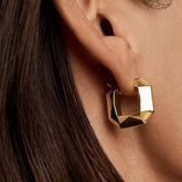 IRREGULAR SQUARE EARRINGS STAINLESS STEEL_CWAJE5056