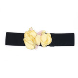 FLORAL WIDE ELASTIC WAIST BELT FOR SUMMER DRESS_CWMM6409